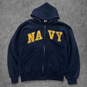 Vintage Navy Zip Up Hoodie